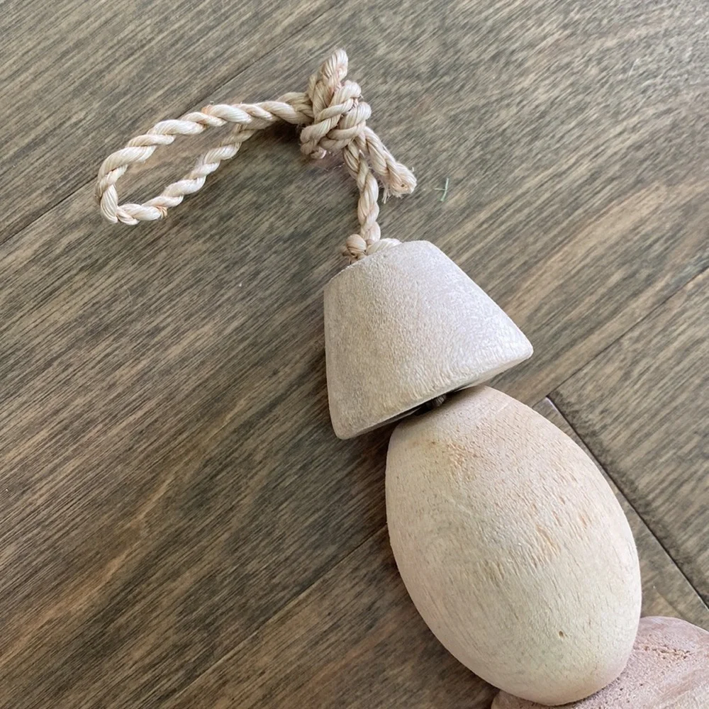 Natural Wood Oversized Wooden Home Decor Large Bead Garland Neutral Nautical - Picture 6 of 7